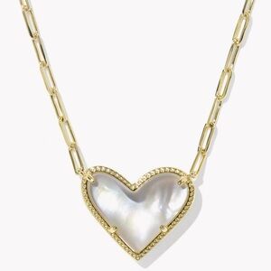 kendra scott ari heart statement gold short pendant necklace